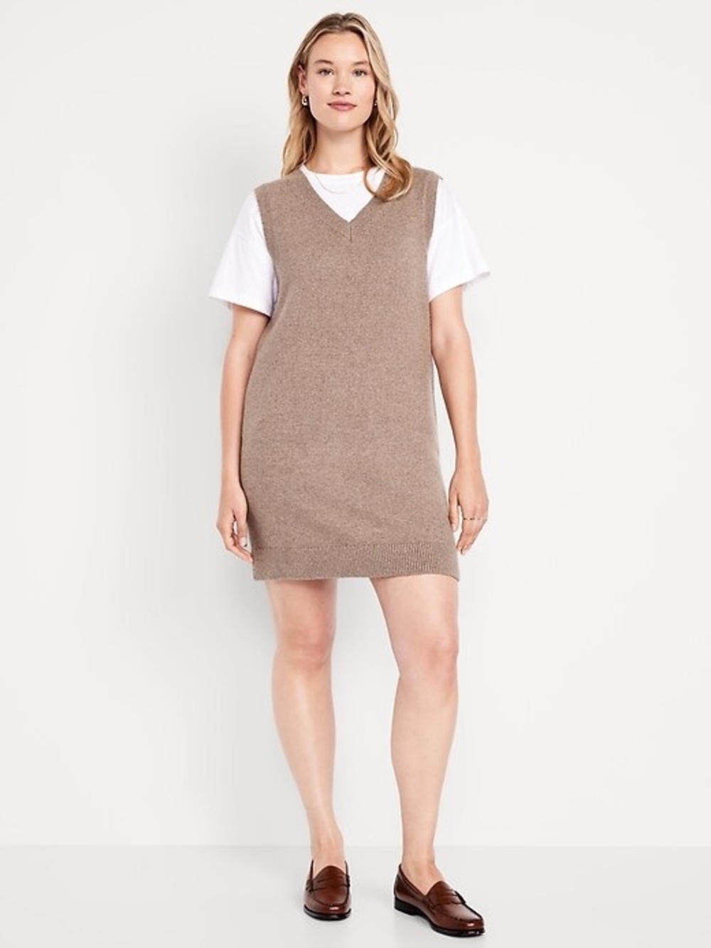 Old navy SoSoft tan Sleeveless Mini Sweater Dress